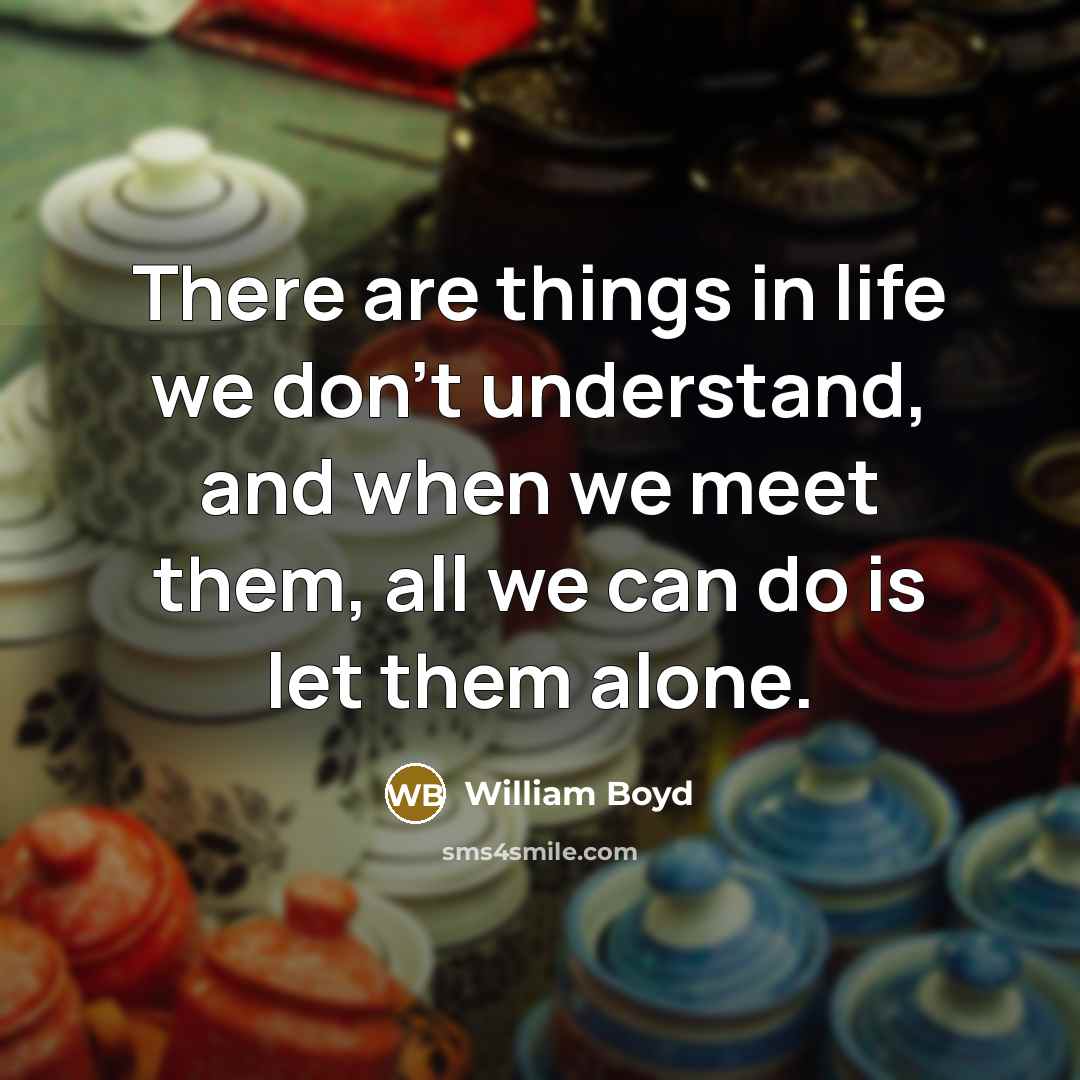 “There are things in life we don't understand, and when…” quote by William Boyd
