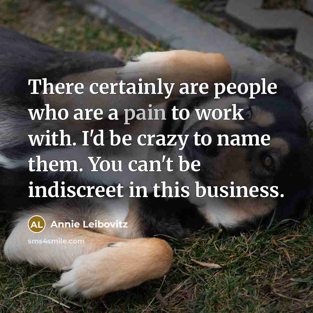 “There certainly are people who are a pain to work…” quote by Annie Leibovitz