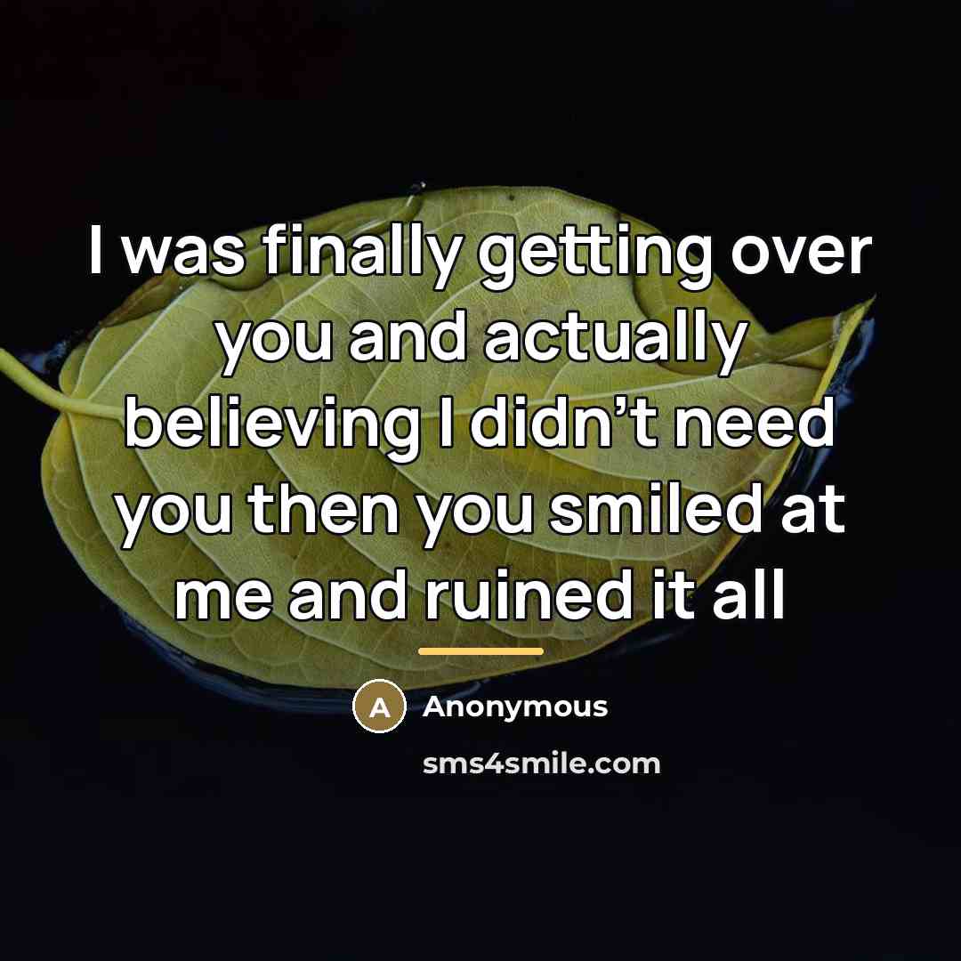 “I was finally getting over you and actually believing I…” quote by Anonymous