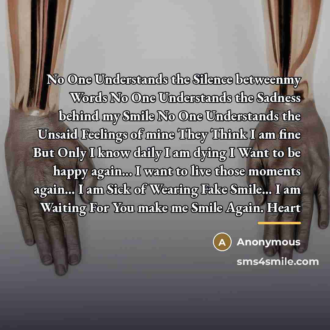“No One Understands the Silence betweenmy Words No One Understands…” quote by Anonymous