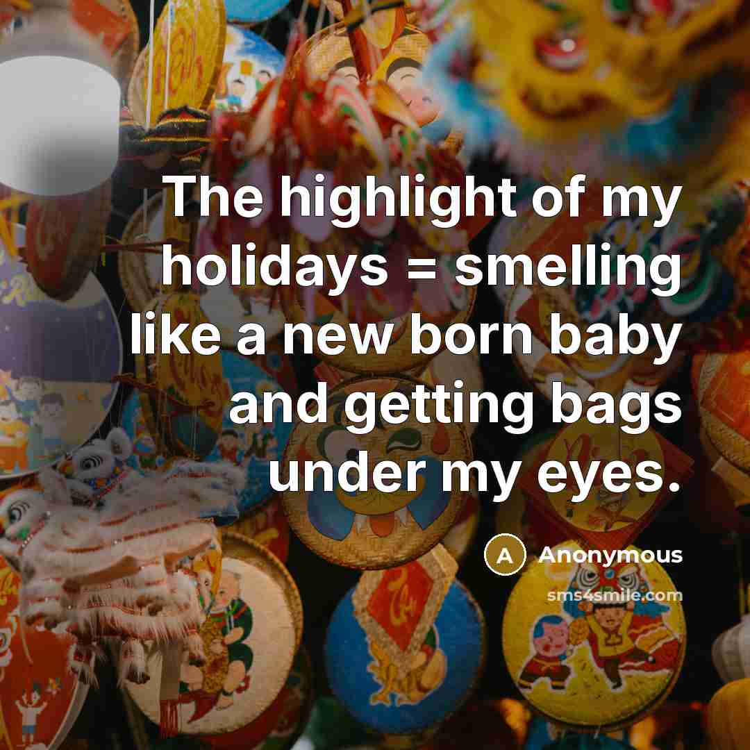 “The highlight of my holidays = smelling like a new…” quote by Anonymous