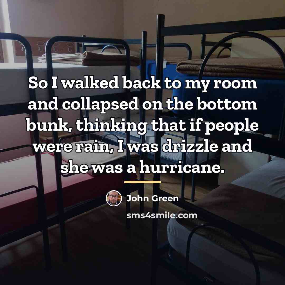 “So I walked back to my room and collapsed on…” quote by John Green