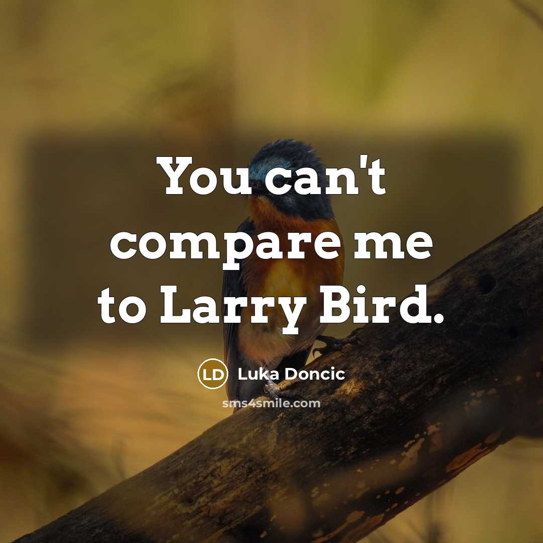 “You can't compare me to Larry Bird.…” quote by Luka Doncic