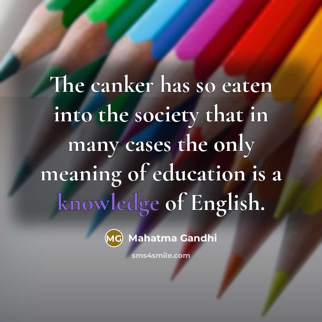 “The canker has so eaten into the society that in…” quote by Mahatma Gandhi
