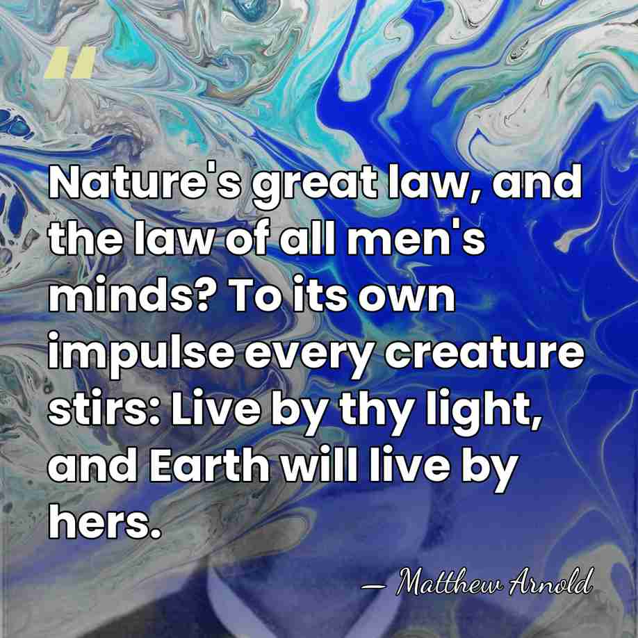 Nature's great law, and the law of all men's minds? To its&hellip; - Matthew Arnold