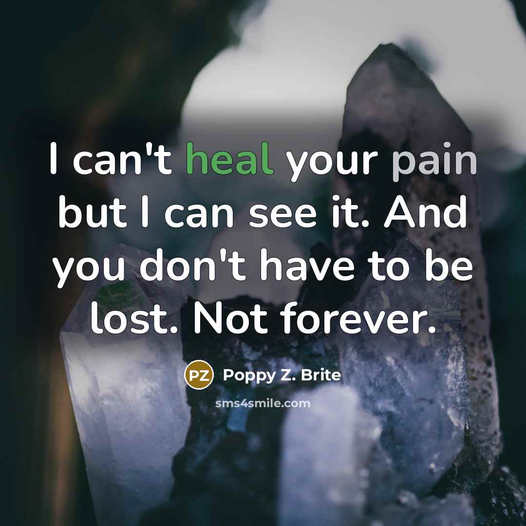 “I can't heal your pain but I can see it.…” quote by Poppy Z. Brite
