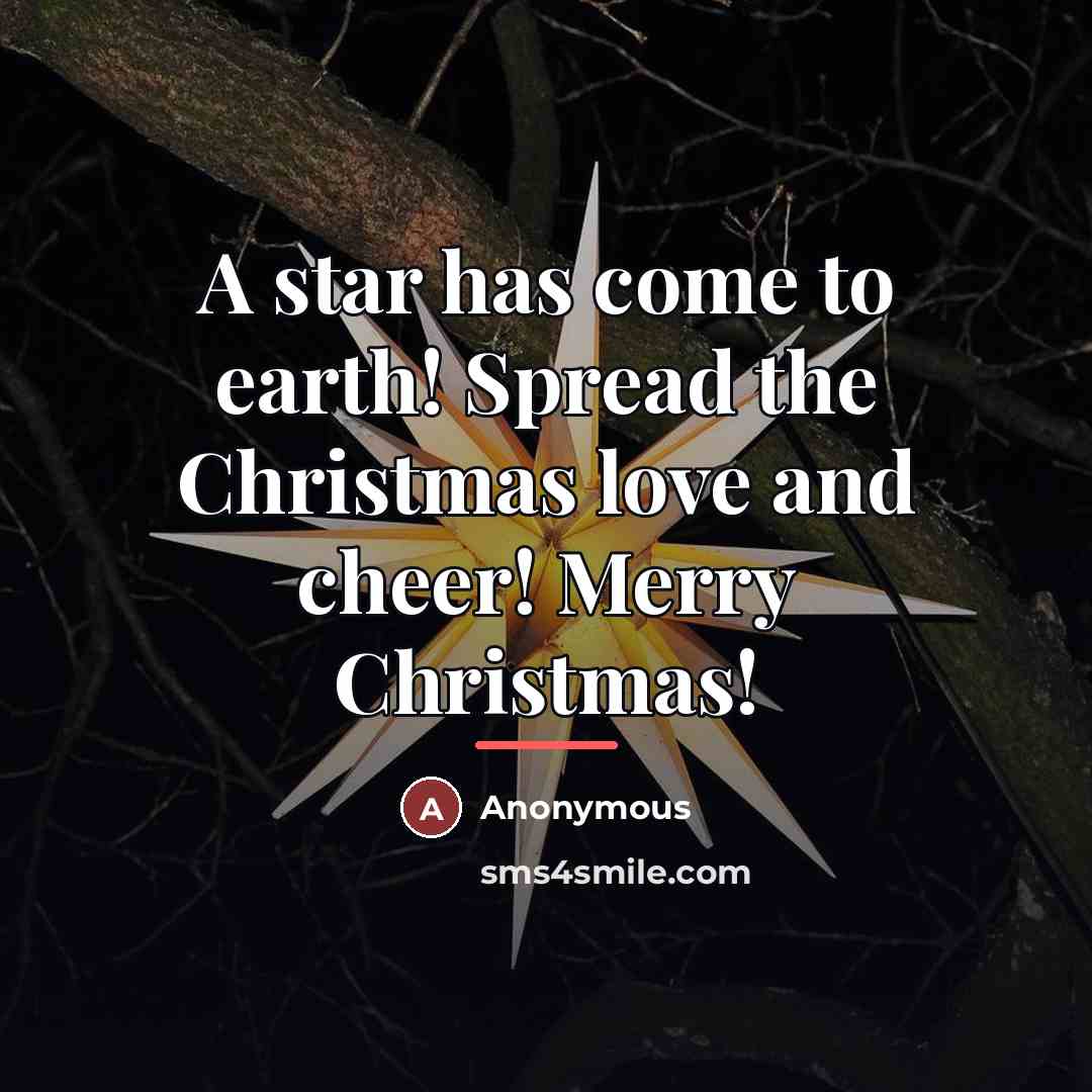 “A star has come to earth! Spread the Christmas love…” quote by Anonymous