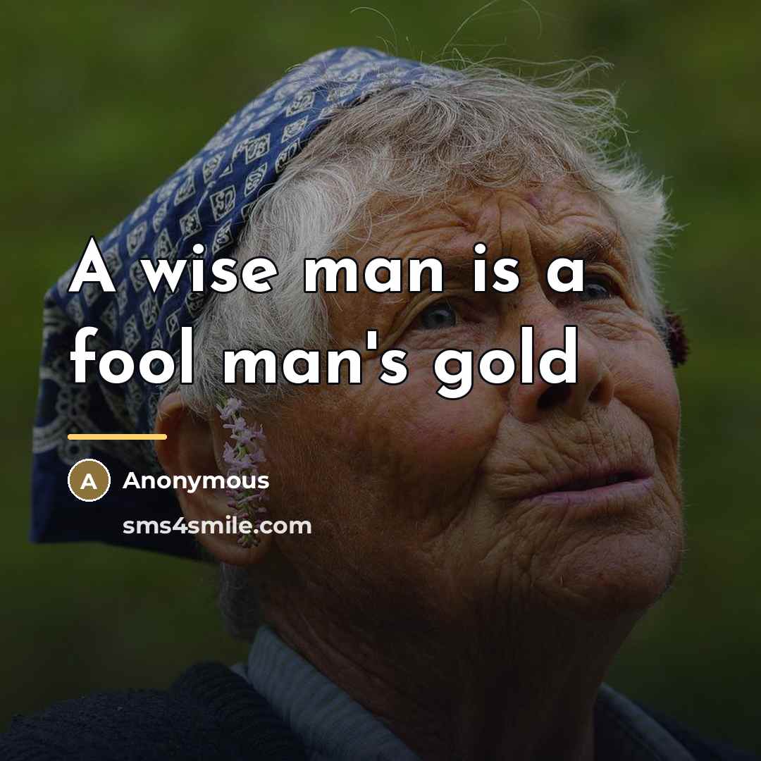 “A wise man is a fool man's gold…” quote by Anonymous