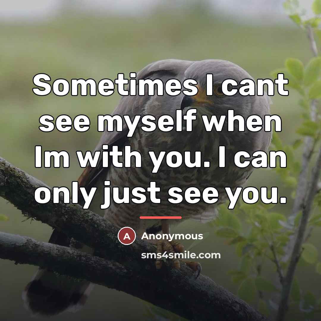 “Sometimes I cant see myself when Im with you. I…” quote by Anonymous