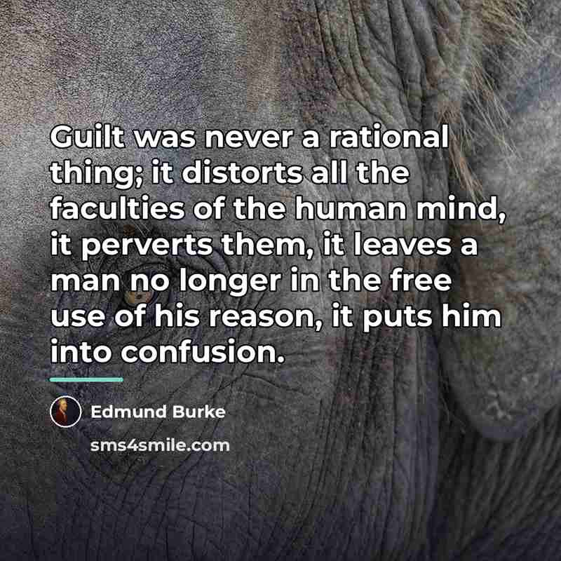 “Guilt was never a rational thing; it distorts all the…” quote by Edmund Burke