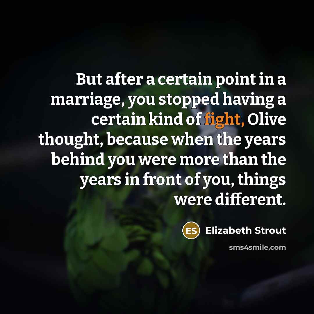 “But after a certain point in a marriage, you stopped…” quote by Elizabeth Strout