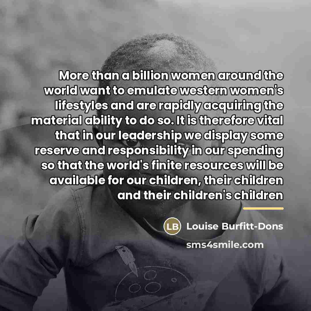 “More than a billion women around the world want to…” quote by Louise Burfitt-Dons