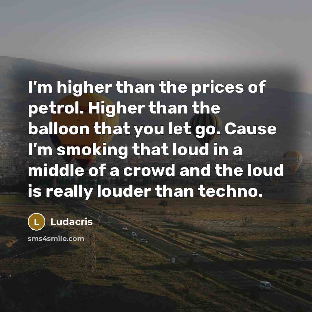 “I'm higher than the prices of petrol. Higher than the…” quote by Ludacris