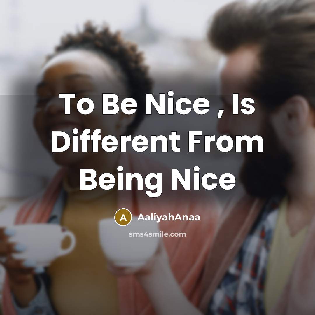 “To Be Nice , Is Different From Being Nice” quote by AaliyahAnaa