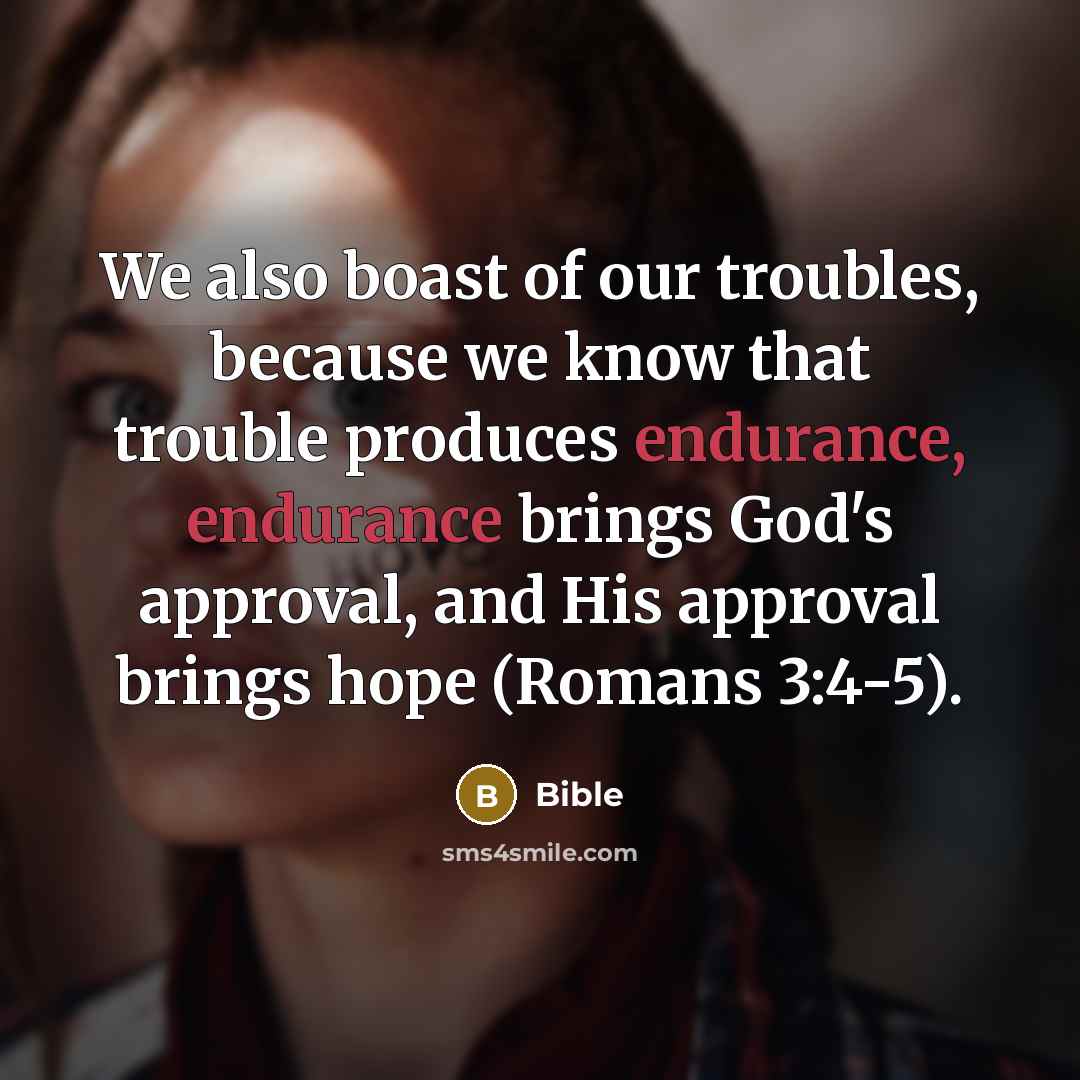 “We also boast of our troubles, because we know that…” quote by Bible