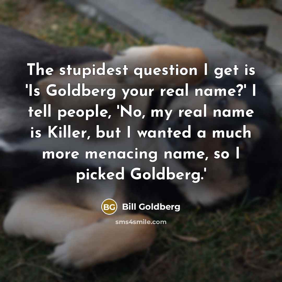 “The stupidest question I get is 'Is Goldberg your real…” quote by Bill Goldberg