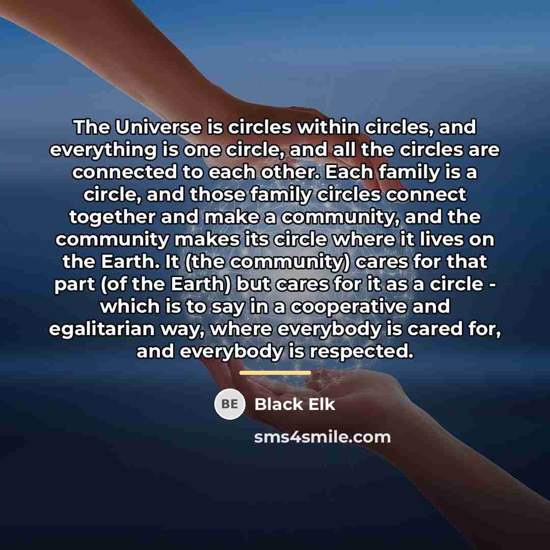 “The Universe is circles within circles, and everything is one…” quote by Black Elk