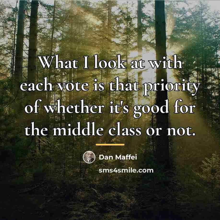 “What I look at with each vote is that priority…” quote by Dan Maffei