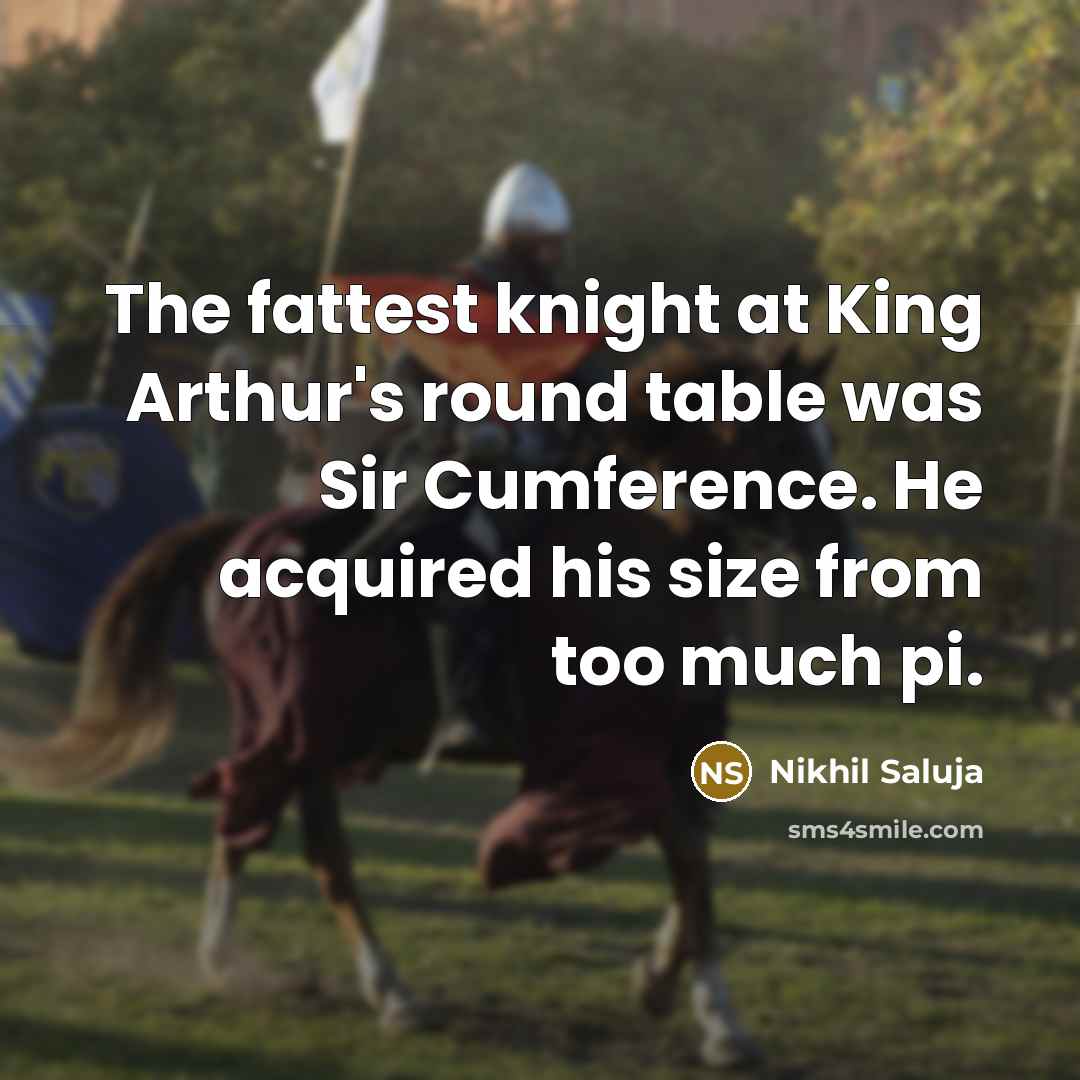 “The fattest knight at King Arthur's round table was Sir…” quote by Nikhil Saluja