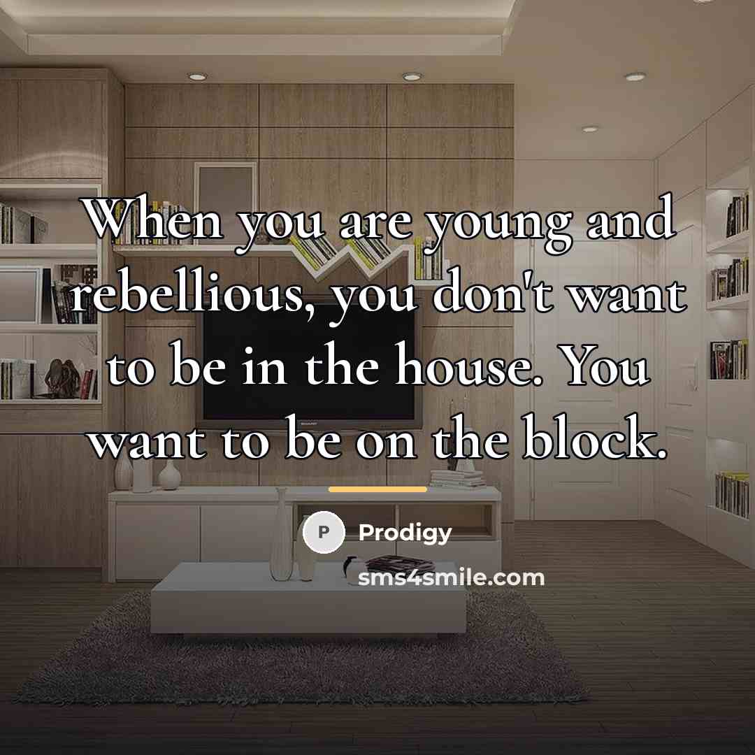 “When you are young and rebellious, you don't want to…” quote by Prodigy