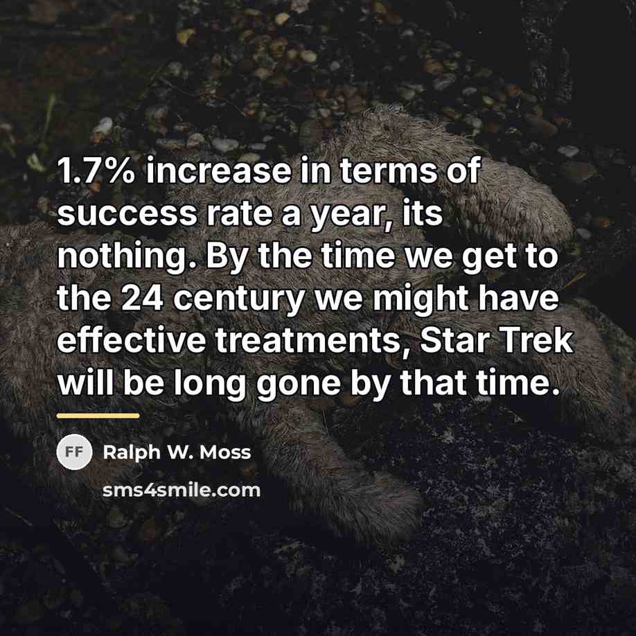 “1.7% increase in terms of success rate a year, its…” quote by Ralph W. Moss