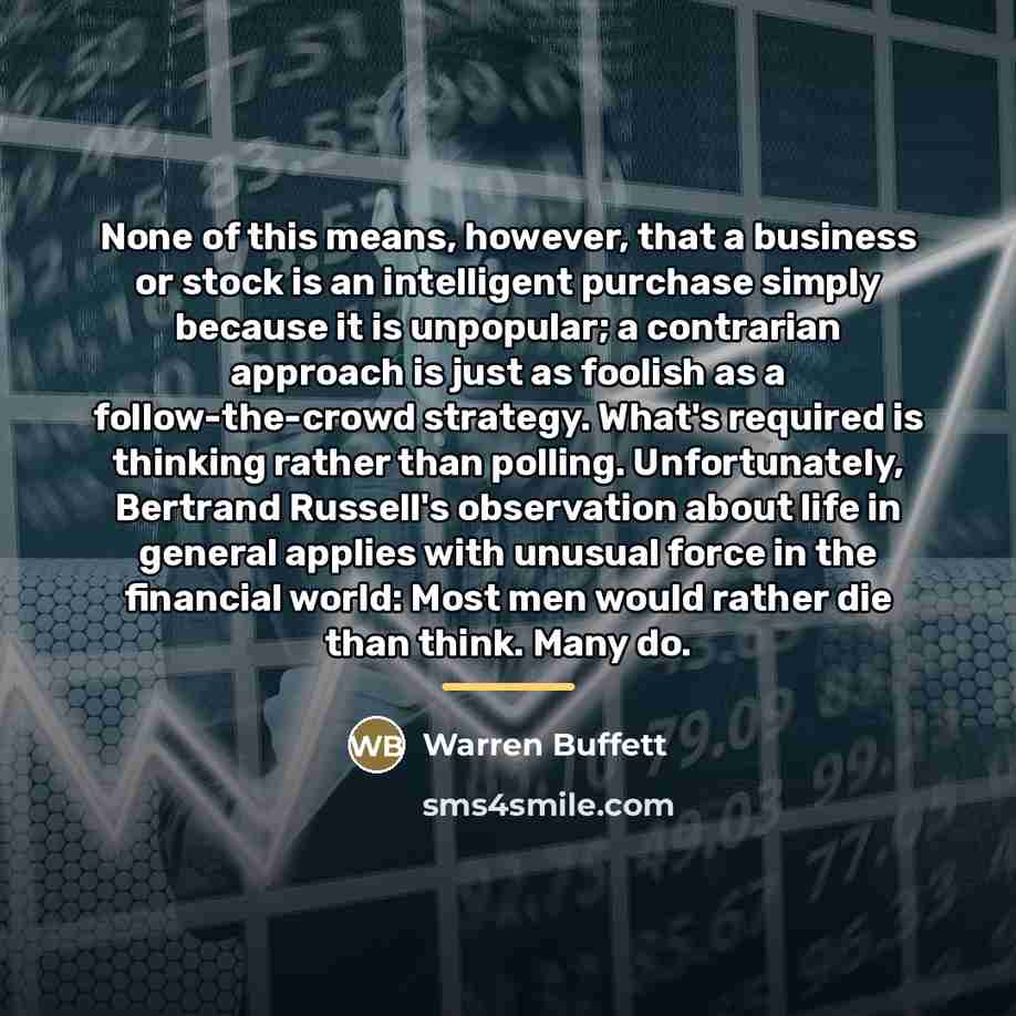 “None of this means, however, that a business or stock…” quote by Warren Buffett