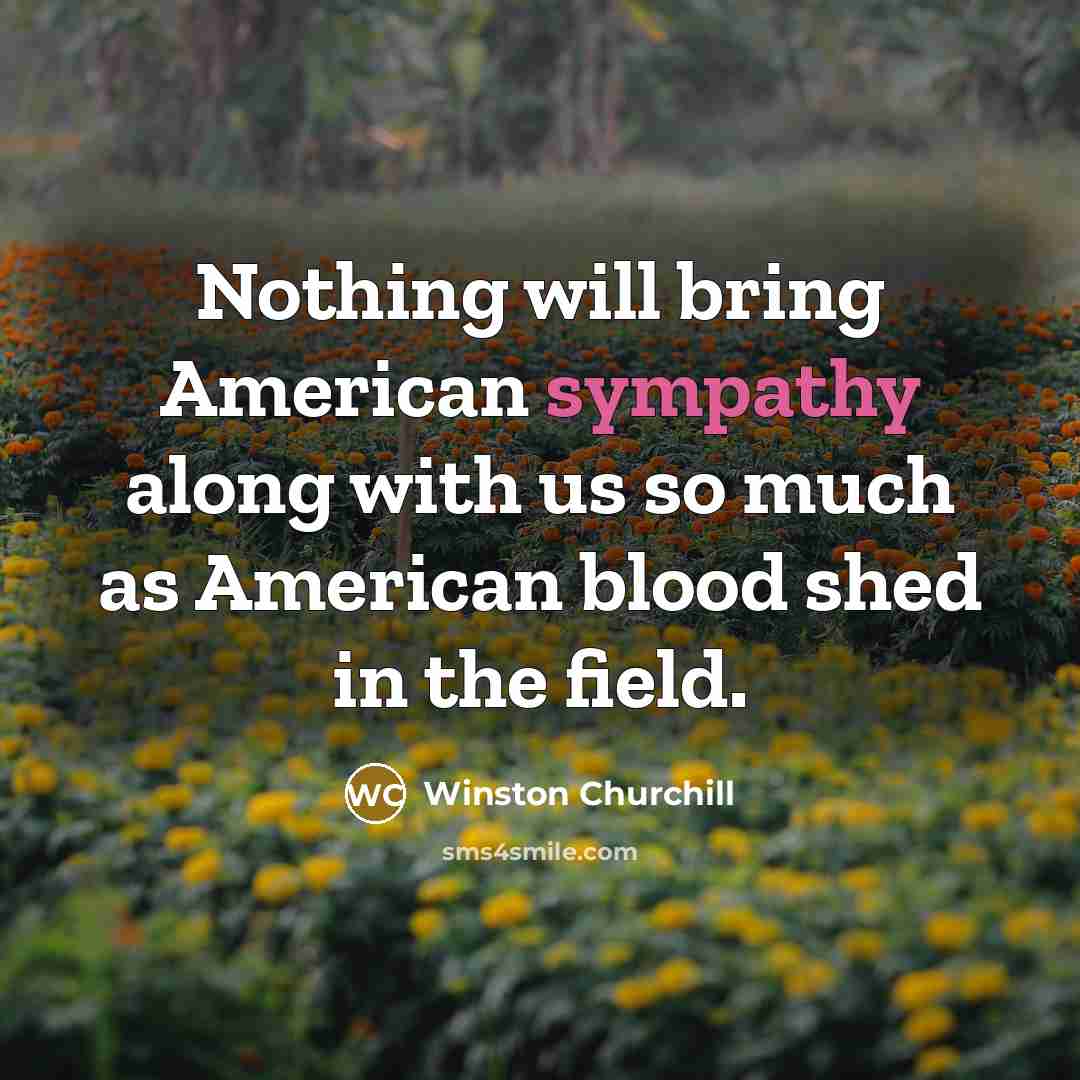 “Nothing will bring American sympathy along with us so much…” quote by Winston Churchill