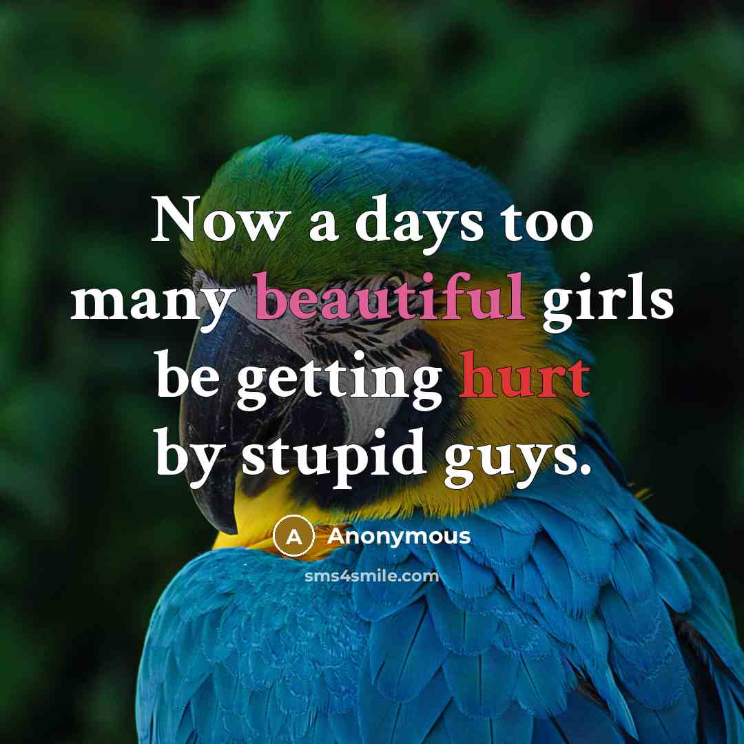 “Now a days too many beautiful girls be getting hurt…” quote by Anonymous