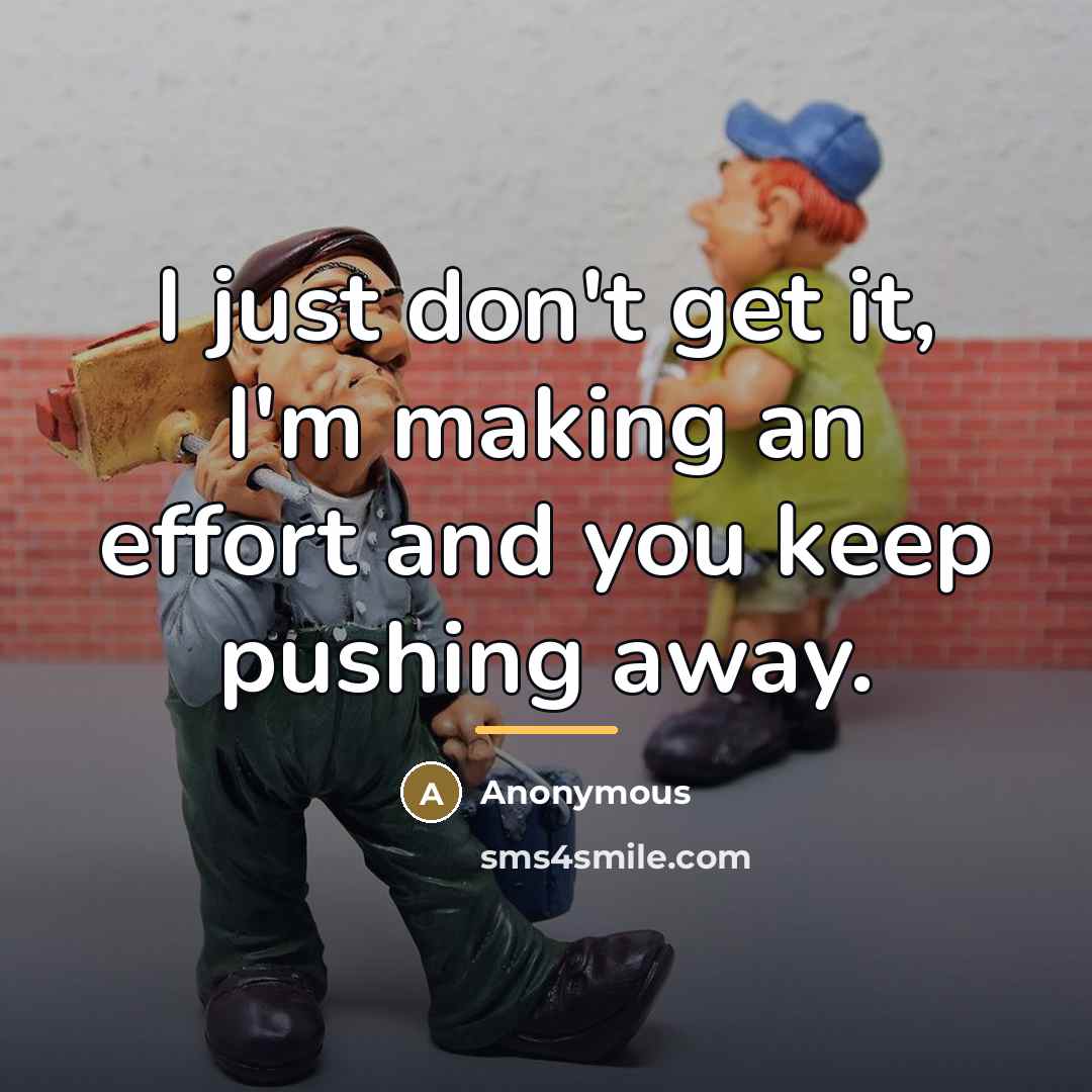 “I just don't get it, I'm making an effort and…” quote by Anonymous