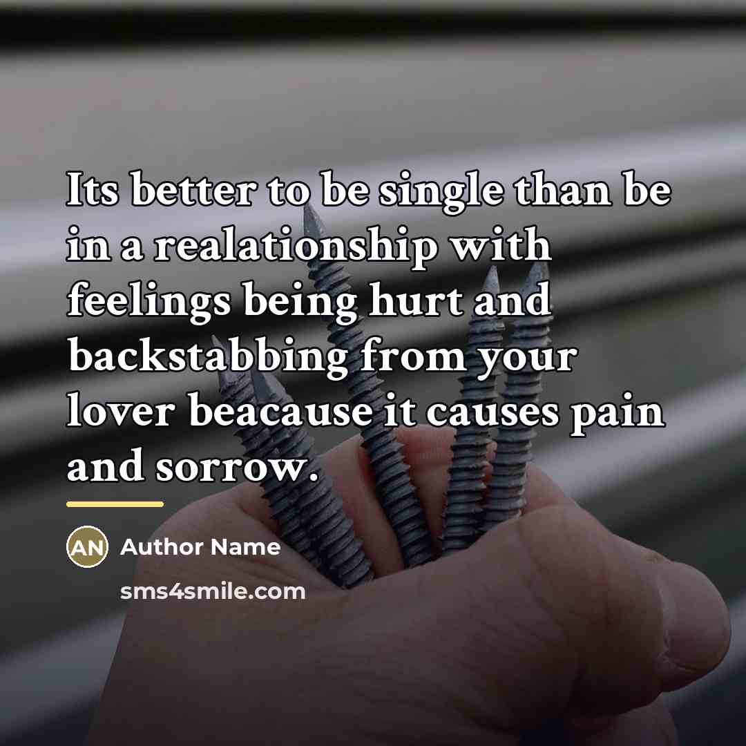 “Its better to be single than be in a realationship…” quote by Author Name