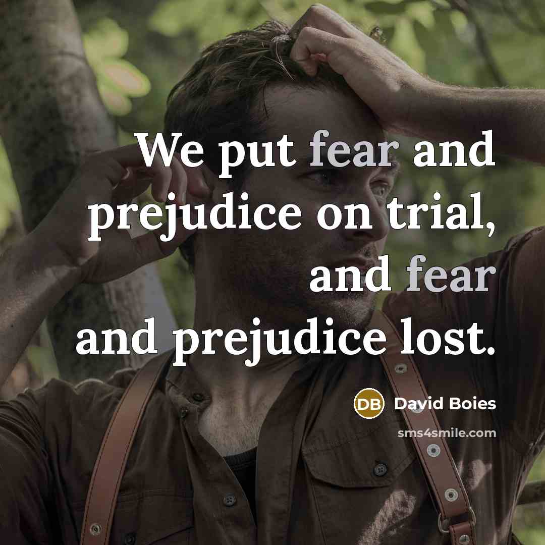 “We put fear and prejudice on trial, and fear and…” quote by David Boies