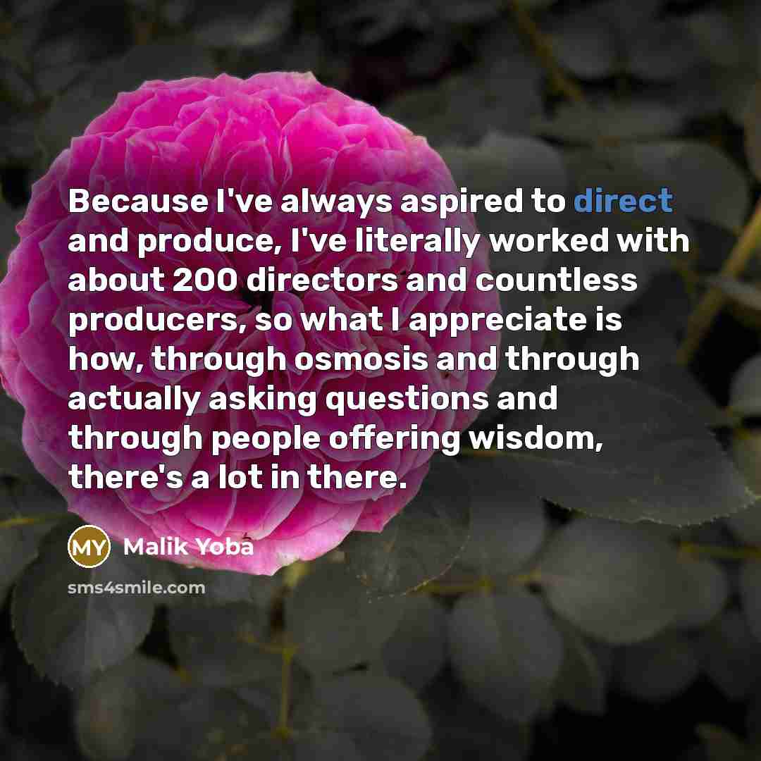 “Because I've always aspired to direct and produce, I've literally…” quote by Malik Yoba