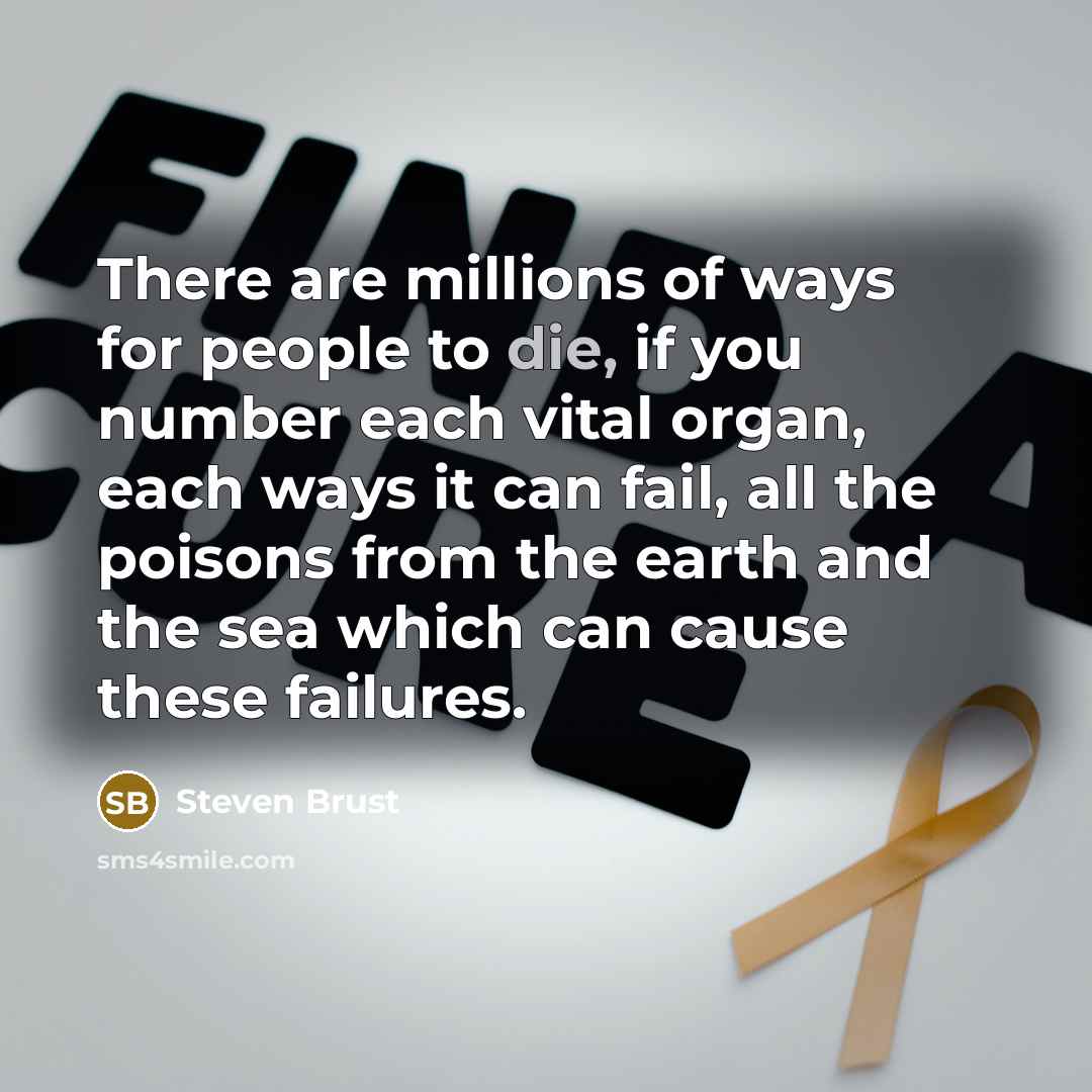 “There are millions of ways for people to die, if…” quote by Steven Brust