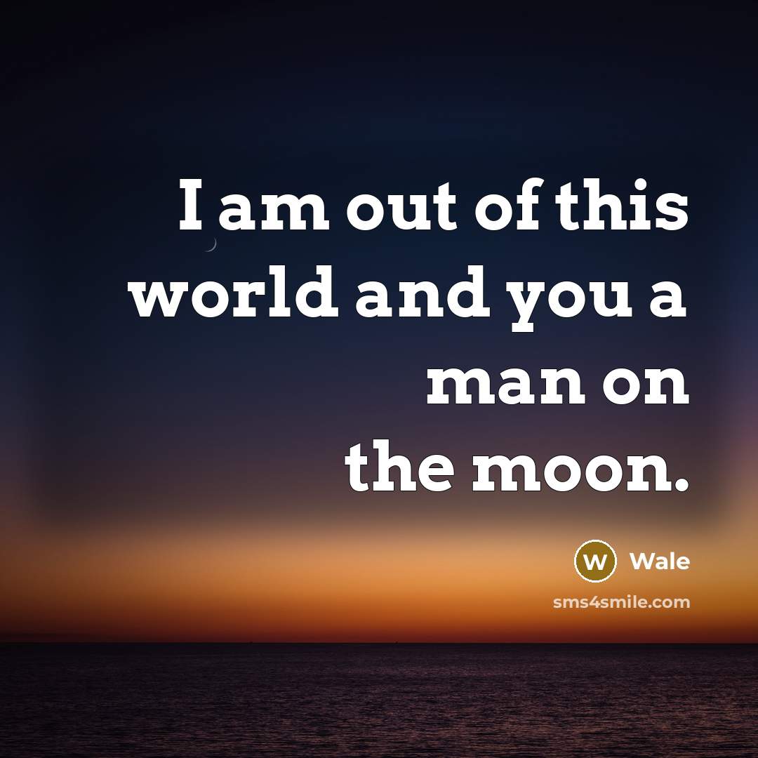 “I am out of this world and you a man on the moon.” quote by Wale