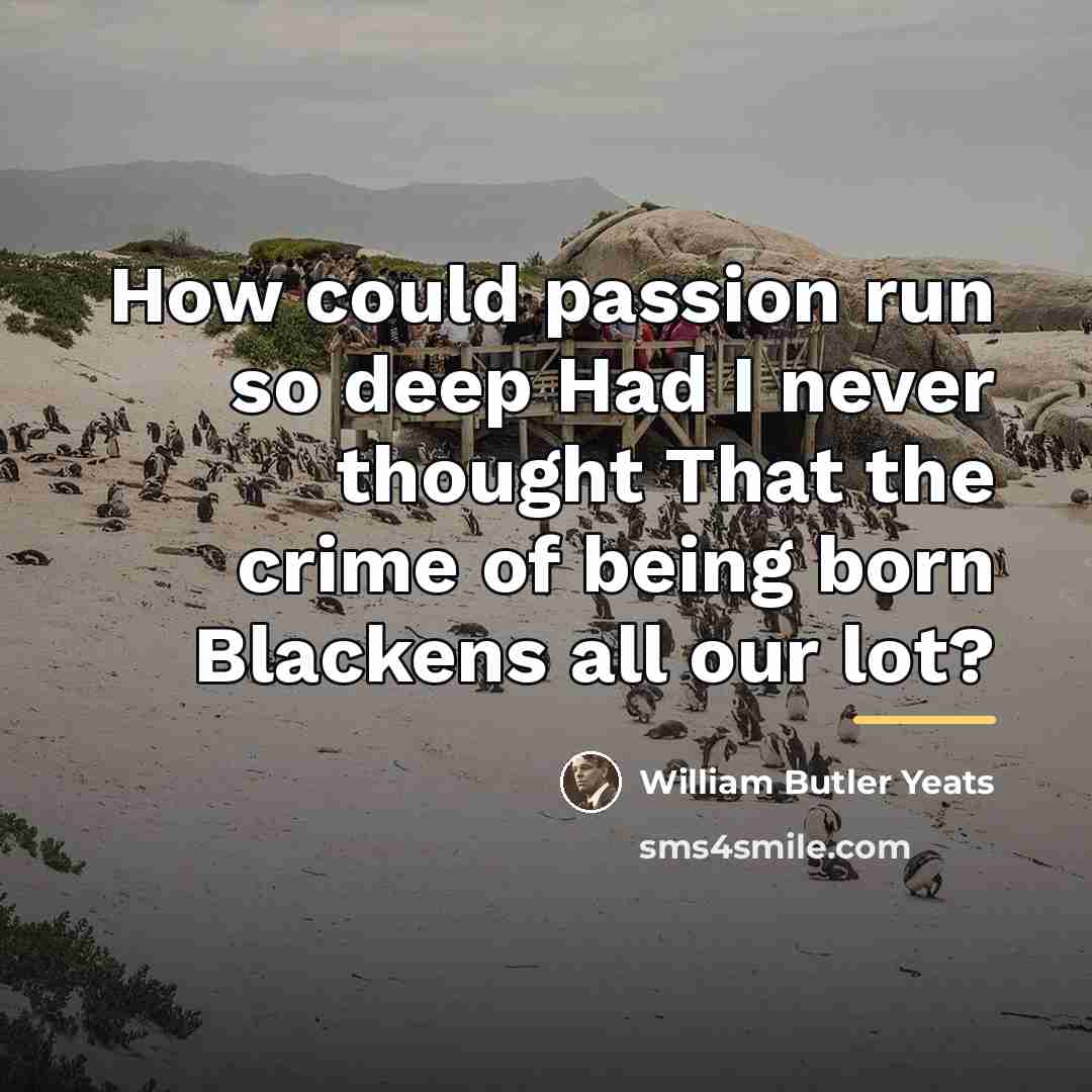 “How could passion run so deep Had I never thought…” quote by William Butler Yeats