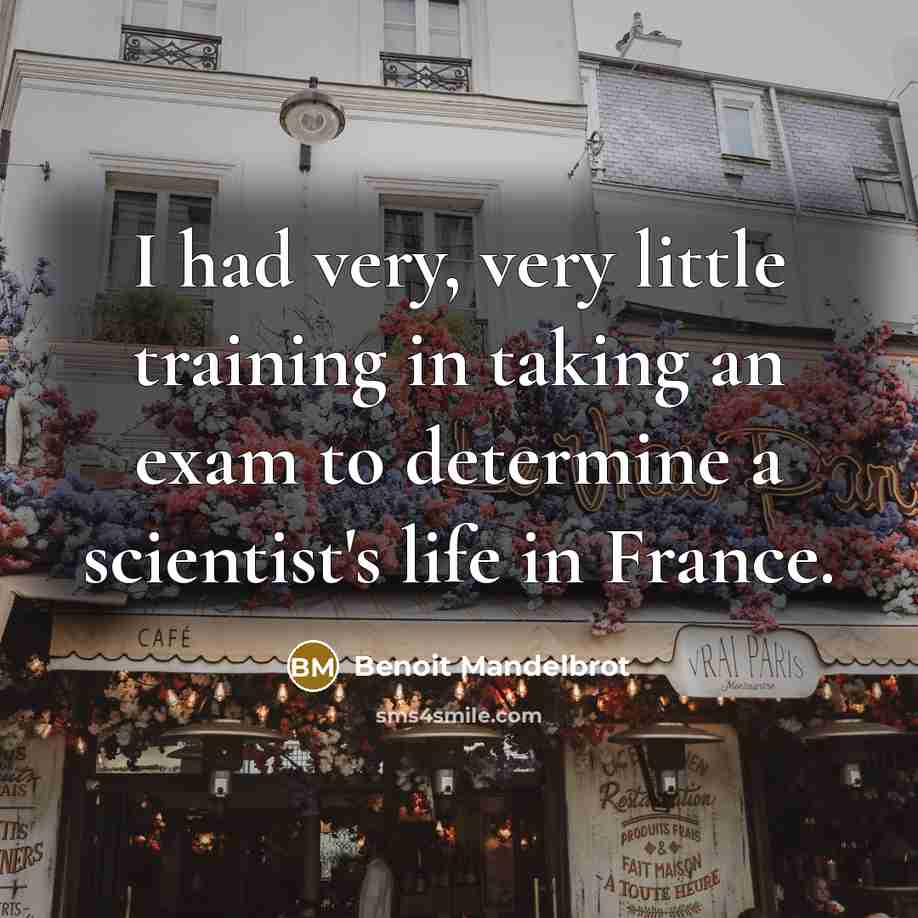 “I had very, very little training in taking an exam…” quote by Benoit Mandelbrot