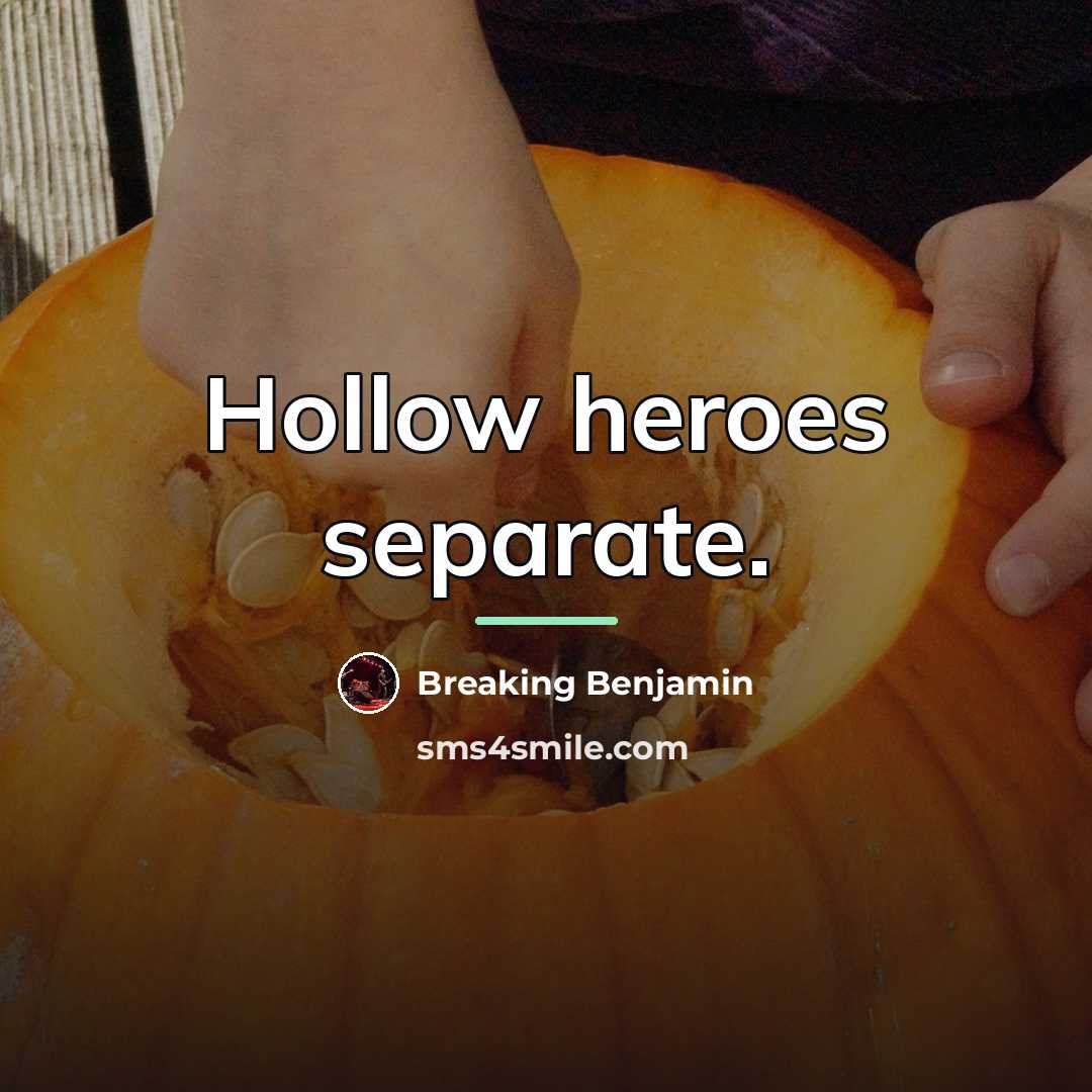 “Hollow heroes separate.…” quote by Breaking Benjamin
