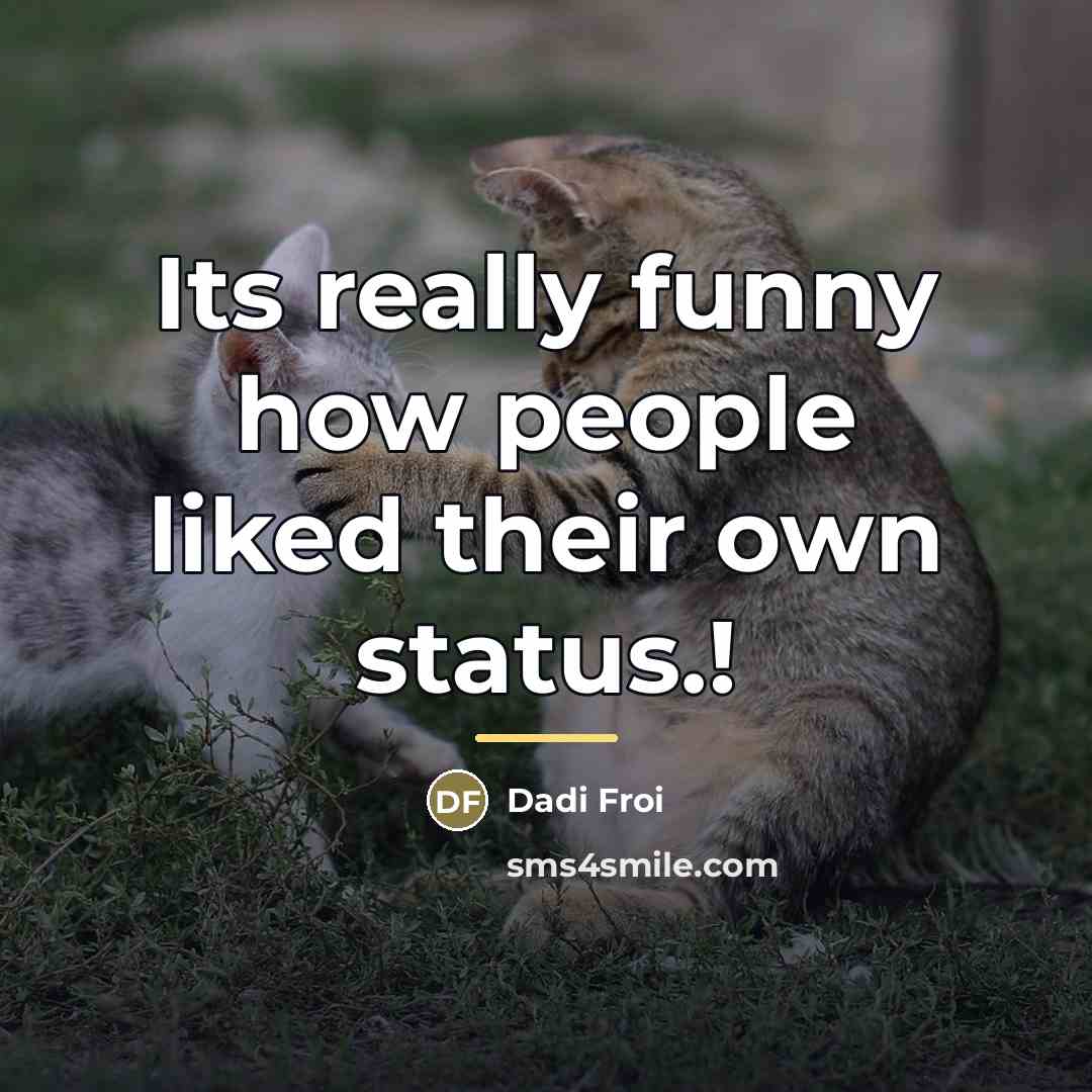 “Its really funny how people liked their own status.!…” quote by Dadi Froi