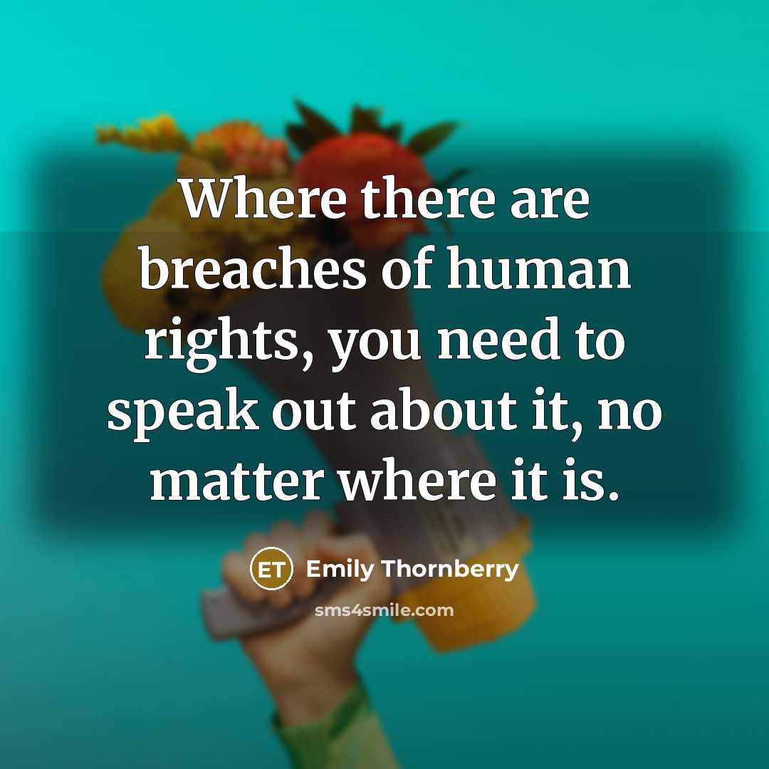 “Where there are breaches of human rights, you need to…” quote by Emily Thornberry