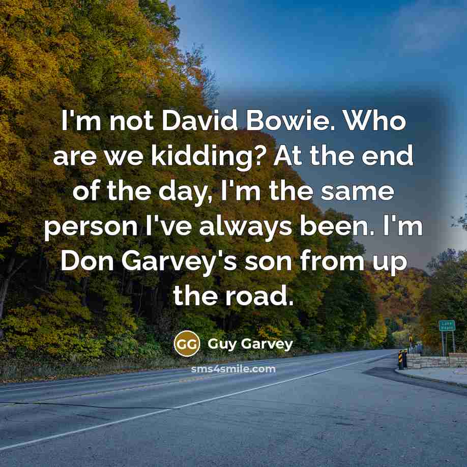 “I'm not David Bowie. Who are we kidding? At the…” quote by Guy Garvey
