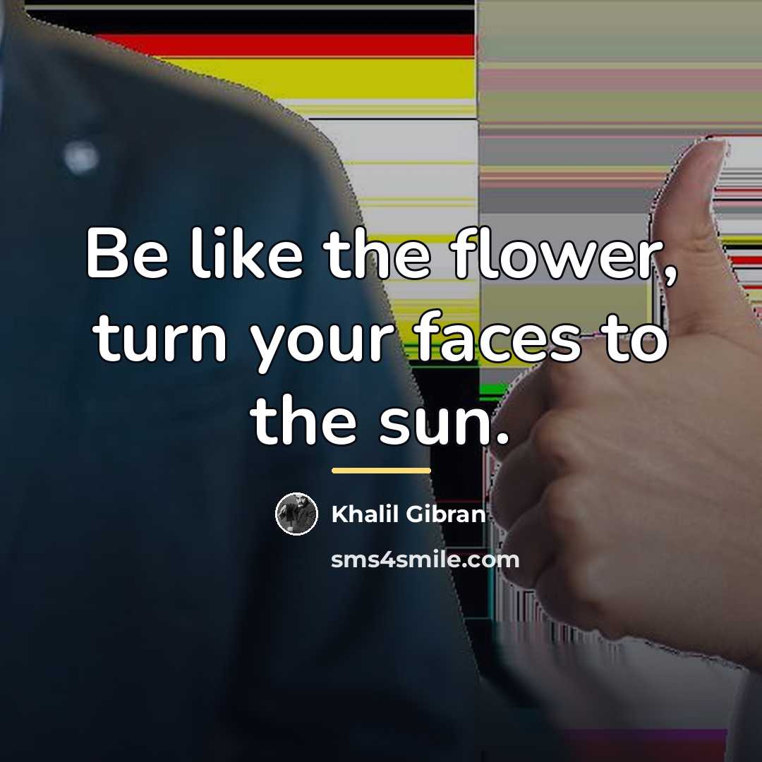 “Be like the flower, turn your faces to the sun.…” quote by Khalil Gibran