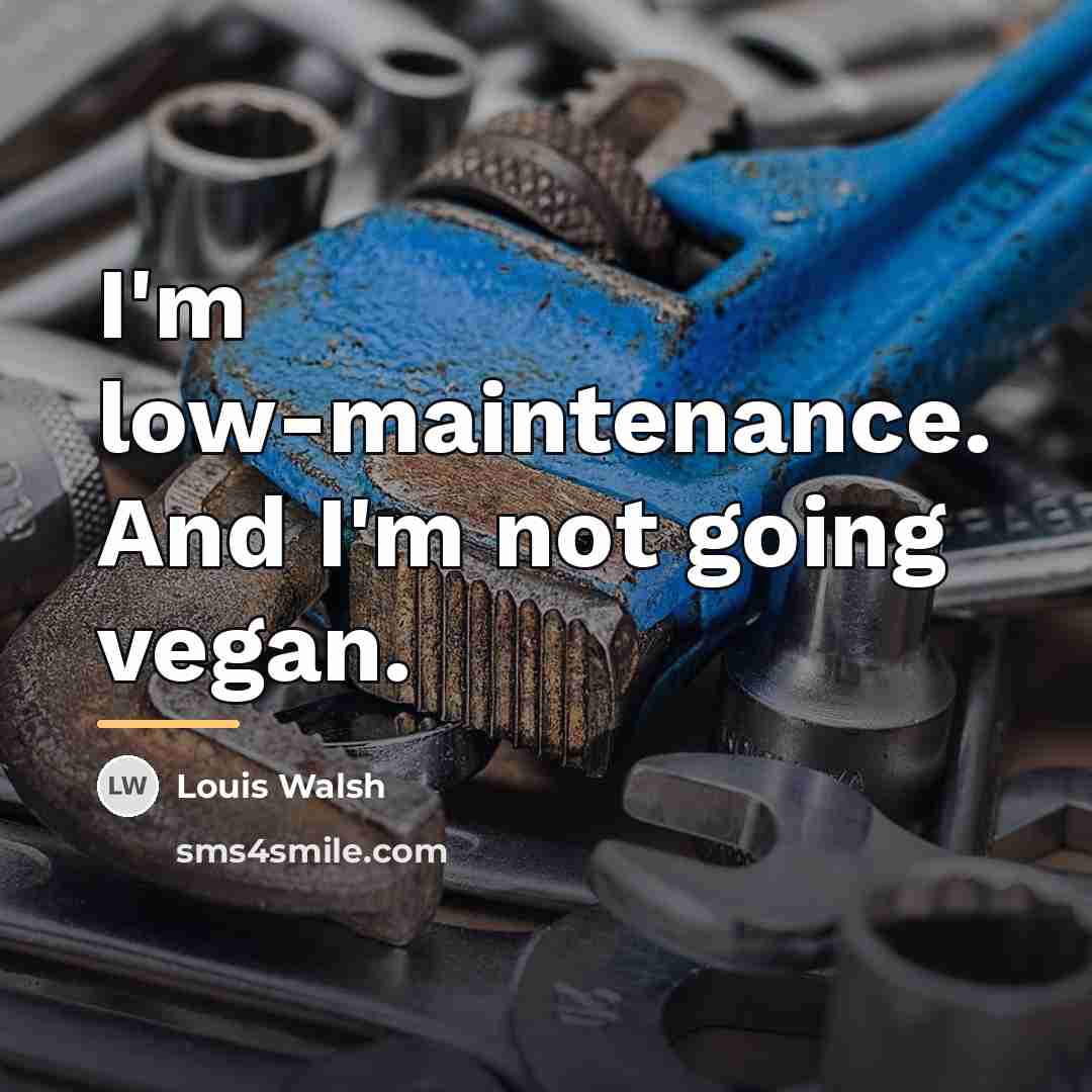 “I'm low-maintenance. And I'm not going vegan.…” quote by Louis Walsh