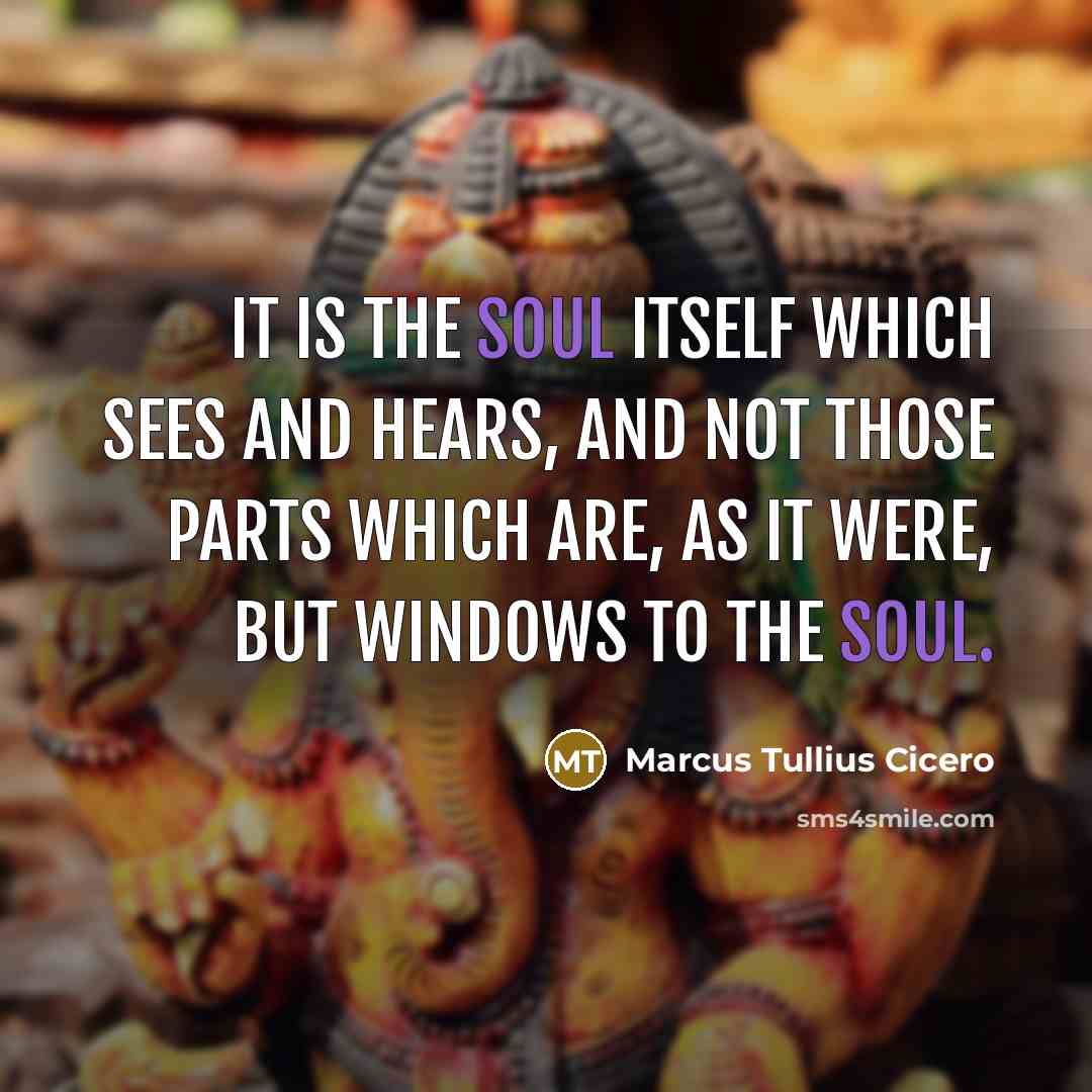 “It is the soul itself which sees and hears, and…” quote by Marcus Tullius Cicero