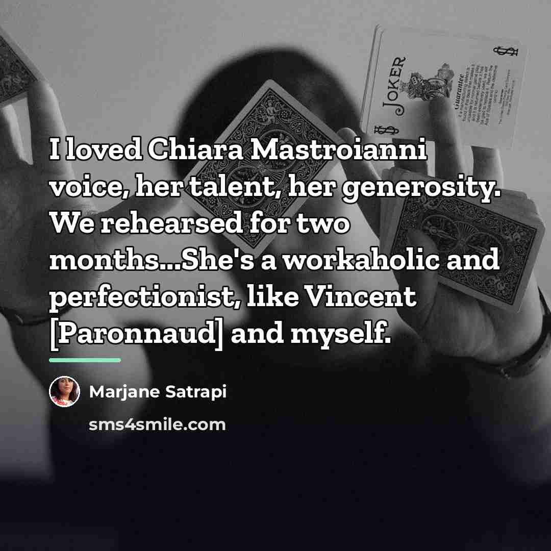 “I loved Chiara Mastroianni voice, her talent, her generosity. We…” quote by Marjane Satrapi