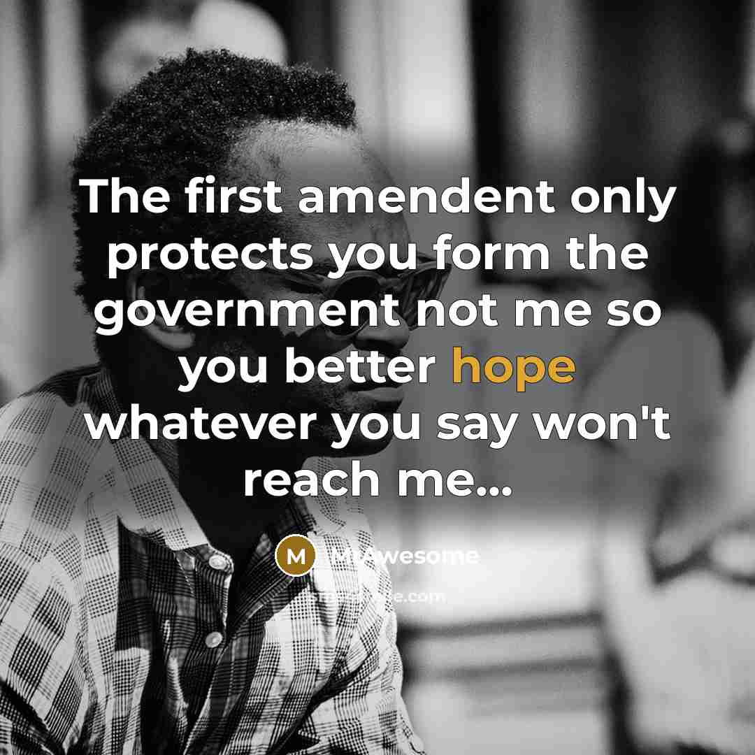 “The first amendent only protects you form the government not…” quote by MrAwesome