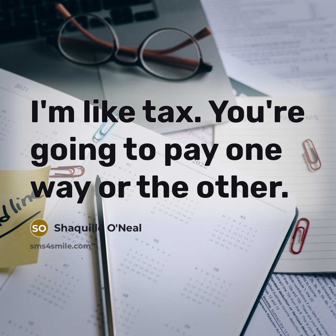 “I'm like tax. You're going to pay one way or the other.” quote by Shaquille O'Neal