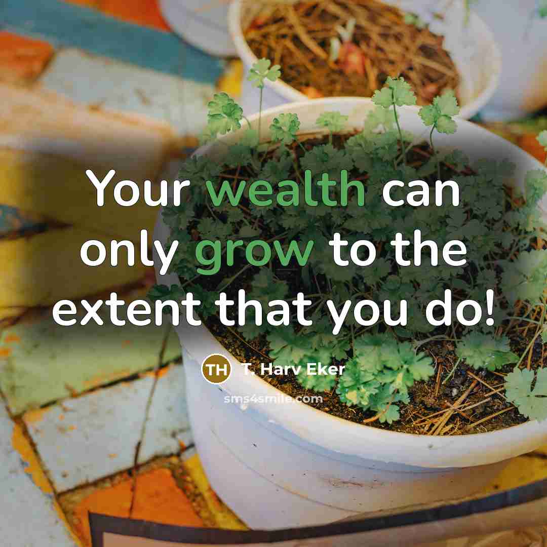 “Your wealth can only grow to the extent that you do!” quote by T. Harv Eker