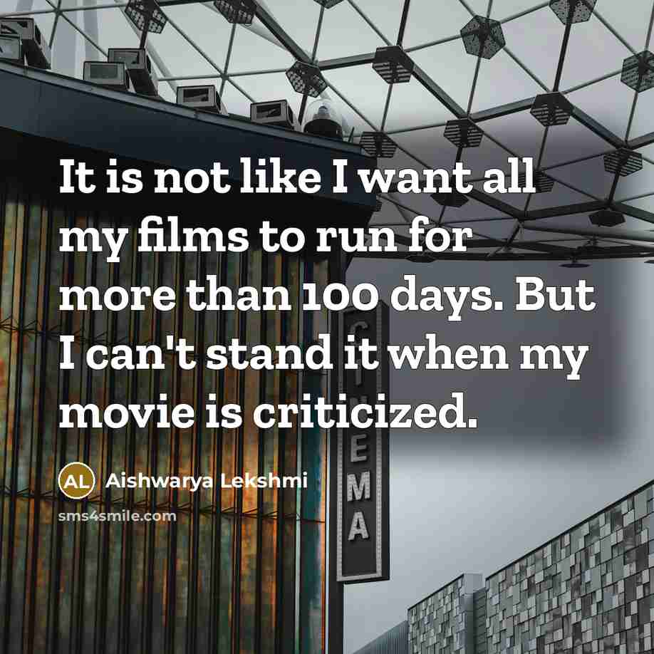 “It is not like I want all my films to…” quote by Aishwarya Lekshmi