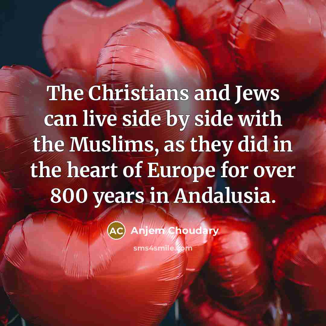 “The Christians and Jews can live side by side with…” quote by Anjem Choudary