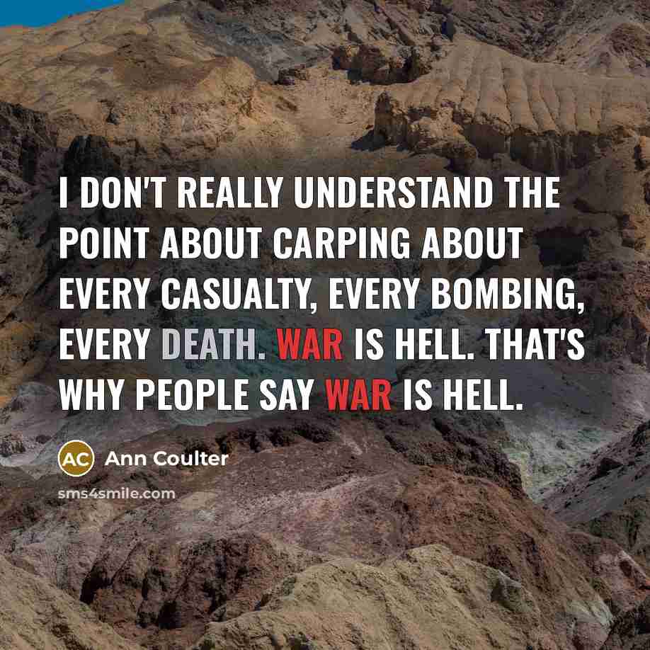 “I don't really understand the point about carping about every…” quote by Ann Coulter